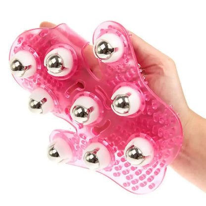 Palm Shaped Massager 360 Degree Roller Ball Metal Rolling Massage Body Hand Massager Beauty Massager Glove, Body Massage Glove