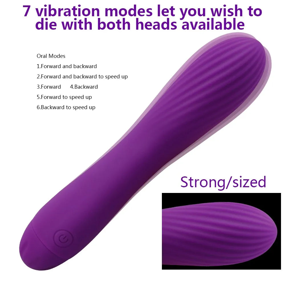 Soft Silicone 7-Frequency IPX7 Waterproof USB Charging Vibrator G Spot Clitoris Massager Masturbator Sex Toys for Woman