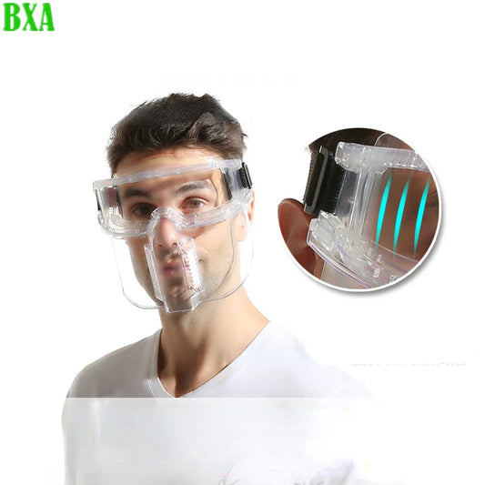 Protective Transparent Face Mask Goggles Anti-spray Dust Welding Face Shield Safety Dustproof Waterproof Glasses Detachable