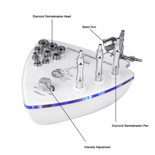 NEW Professional 3 In 1 Diamond Microdermabrasion Machine, with Spray Gun, Water Spray, Vacuum Suction, Exfoliating Massage