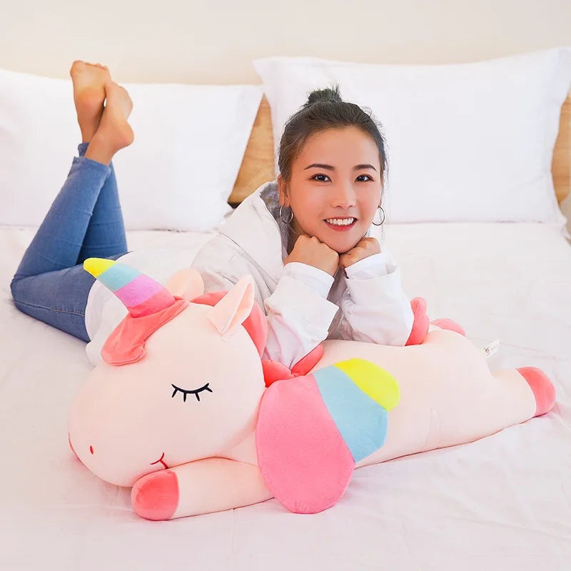 1pcs Angel Rainbow Unicorn Doll Plush Toy Large Ragdoll Doll Sleeping Pillow Girls Kids Gift Drop Shipping