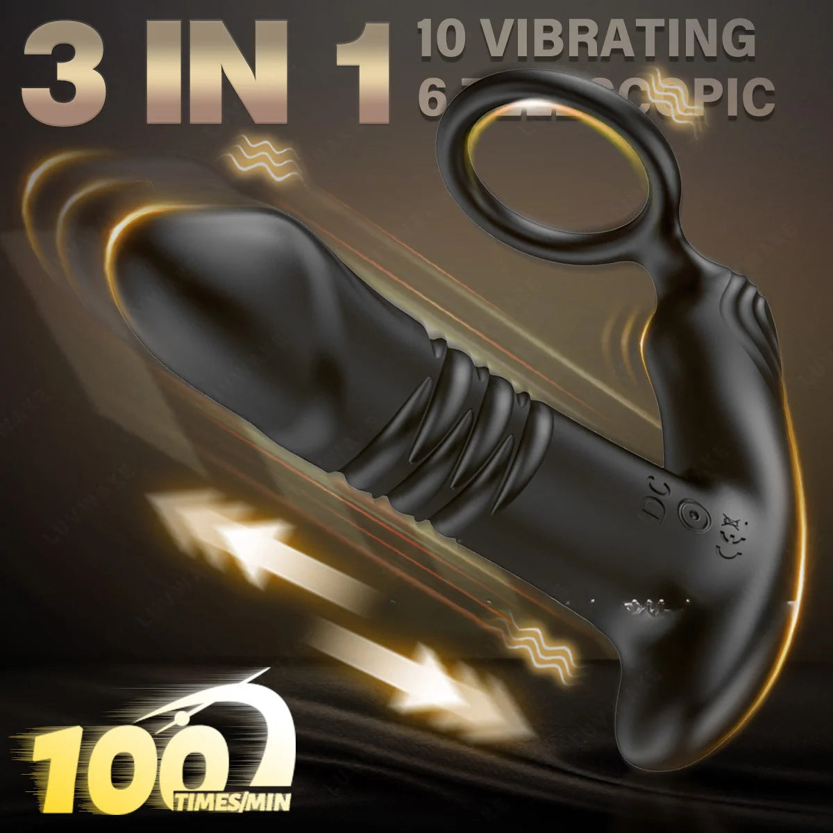 3in1 Single Penis Cock Lock Ring 10 Speeds Anal Plug Vibrator Wireless G-Spot stimulation Men Prostate Massage Women Masturbator