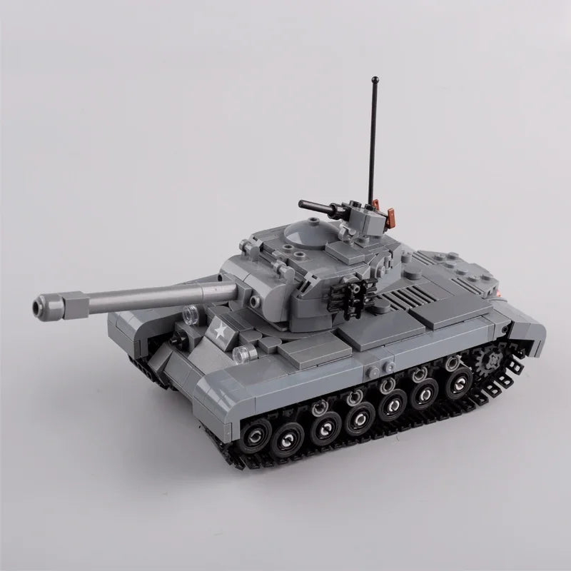 WW2 Military Vehicle M26 Pershing Tank Building Blocks Army Halftrack Car Truck Bricks Toys Model US Soldiers Figures Waepon