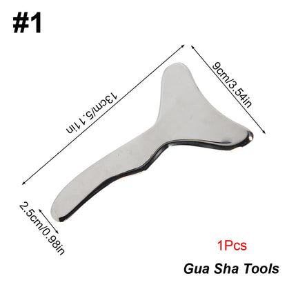 1Pcs Stainless Steel Gua Sha Plate Massager Tool Scraper Physical Therapy Loose Muscle Meridian Massage Machine Spa Board Tool