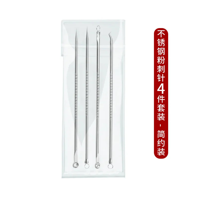 BXA 4pcs Acne Blackhead Comedone Black Spot Pimple Blemish Remover Skin Care Women Beauty Acne Treatment Pore Clean Needle Hook