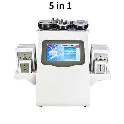 Multilingual 6 In1 40K Ultrasonic Cavitation Vacuum Radio Frequency Vibrator8 Pads Lipo Laser Slimming Massager Beauty Home Use