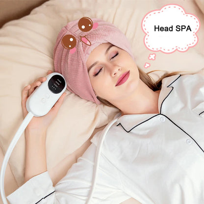 Electric Heating Head Massager Air Pressure Therapy Head Scalp Massager Airbag 3 Mode Home Sleep Massager