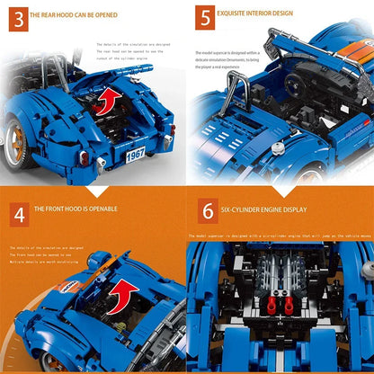 Technical Expert 1816Pcs Cobra Racing Sport Car Model Building Blocks City Speed Vehicle Kid Adult Gift Supercar Bricks MOC Toys