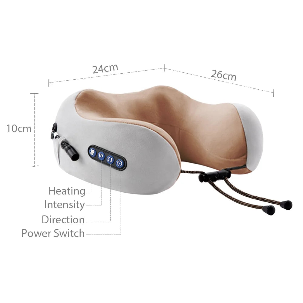 U-shaped Neck Massage Pillow Heating Vibration Kneading Electric Neck and Shoulder Massage Protection Relaxing Massager