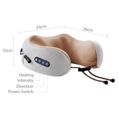 U-shaped Neck Massage Pillow Heating Vibration Kneading Electric Neck and Shoulder Massage Protection Relaxing Massager