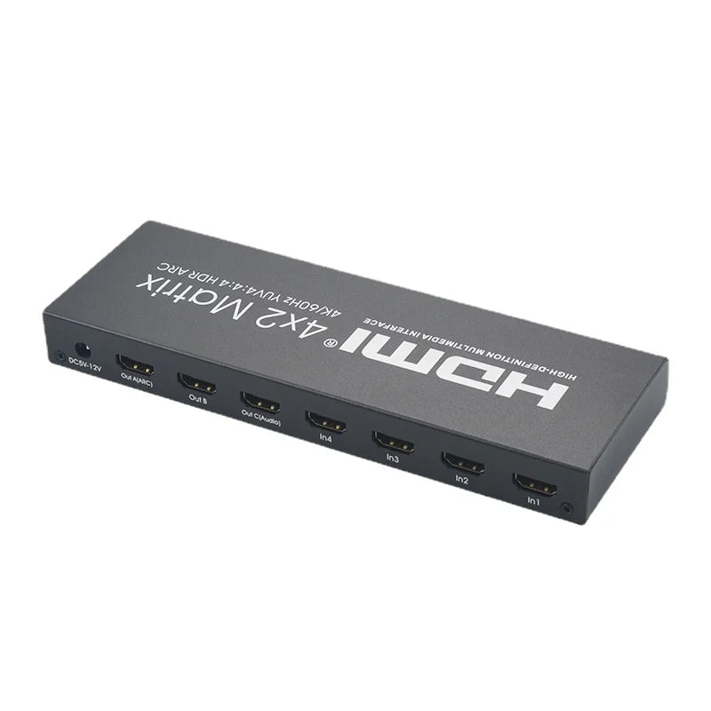 4x2 HDMI 2.0 Matrix - Ultra HD HDMI Switcher - 4K60Hz YUV4:4:4 HDR ARC - Distributor