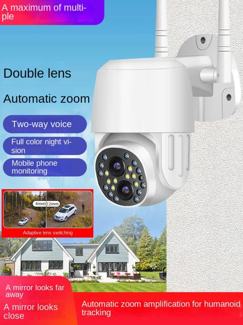 Wireless High-definition Network WiFi Outdoor Ball Machine Camera 15x Zoom Far and Near Switching Lens Remote Monitoring