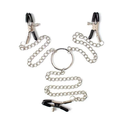 Three-head Nipple Vagina Clamp with Chain Nipple Vagina Clips BDSM Toy Kink Fetish Erotic Wear Body 3-Headed Clamps Bondage