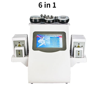 Multilingual 6 In1 40K Ultrasonic Cavitation Vacuum Radio Frequency Vibrator8 Pads Lipo Laser Slimming Massager Beauty Home Use