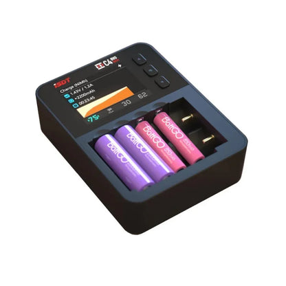 Smart Battery Charger Type-C ISDT C4 EVO QC3.0 Output with IPS Display Screen and Fire Prevention Six Alots Independent Charging