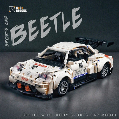 1785PCS Technical MOC White Beetle Car 10252 Building Blocks Assemble Bricks Toys Classic Vehicle with Motor Gifts For Kids Boy