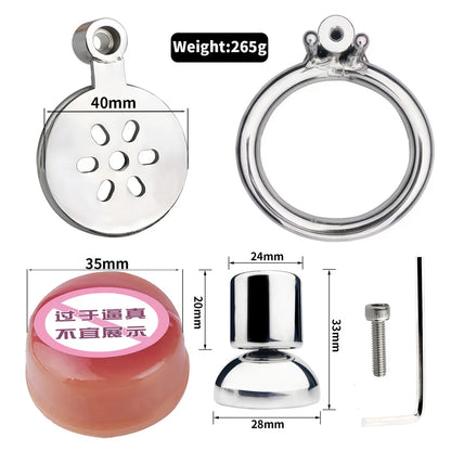 Artificial Simulation Vagina Pussy Chastity Cage Hollow Urethral Hole Metal Penis Lock Adult Sex Toys for Man Become Women Belt