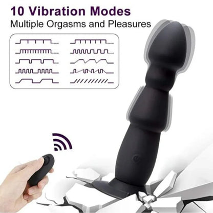 Wireless Remote 10m Distance 10 Frequency Anal Plug Dildo Vibrator Butt Plug Penis Vagina Vibrator Adult Sex Toy w/ Suction Cup