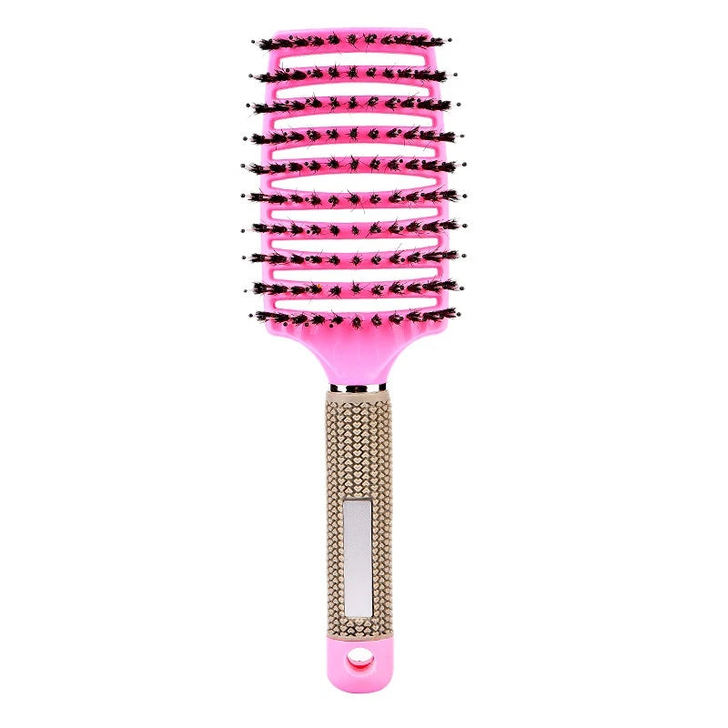 1PCS Multicolor Bristle Nylon Scalp Massage Comb Women Wet Curly Detangle Hairbrush Hair Growth for Relax & Stress Relief