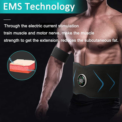 USB EMS Abdominal Muscle Stimulator Trainer Connect Abs Fitness Equipment Training Gear Muscles Electrostimulator Toner Massage