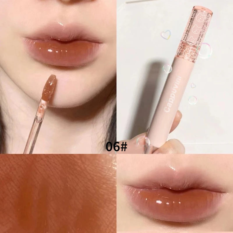 6 Color Bubble Lip Gloss Mirror Water Liquid Lipstick Moisturizing Lipgloss Long Lasting Sexy Lip Tint Makeup Korean Cosmetics