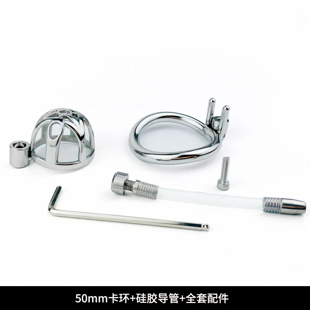 Stainless Steel Male Chastity Cage Stealth Lock Device Penis Cock Lock Rings Urethral Catheter Slave Restrict Sex Toys For Men