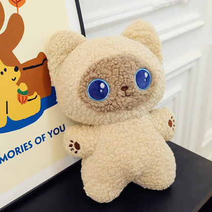 40cm Siamese Cat Doll Blue-eyed Cat Plush Toy Kitten Doll Kids Throw Pillow Soft Stuffed Cushion Rag Doll Girl Birthday Gift