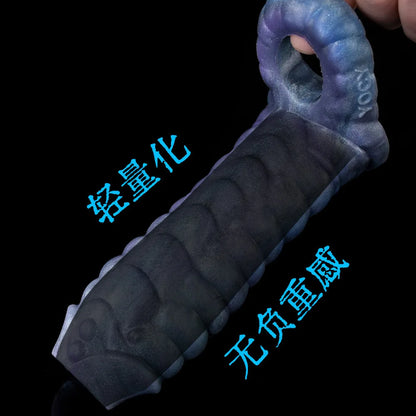 Angry Dragon Hollow Penis Dilator Extender Cock Ring Delay Ejaculation Dick Condoms Sleeve Silicone Cover Enlargement Sex Toys