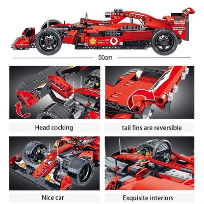 1099PCS Technical Kids MOC F1 Formula Sport Car Building Blocks Racing Vehicle Bricks Toys Gift for Boy Friend