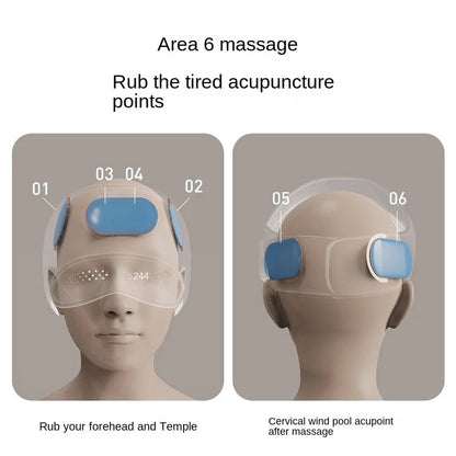 Head and Eye Integrated Massage Device Airbag Wrapping Sleep Aid for Household Use Hot Compress Massage Helmet Head Massager