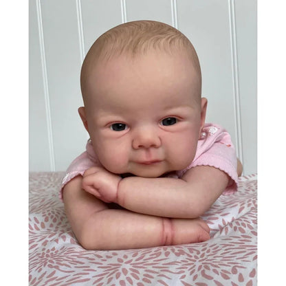 49CM Reborn Baby Doll Soft Silicone Cloth Body Lifelike Real Touch Girl Juliette with Hand-Drawing Hair Toddler Princess Doll