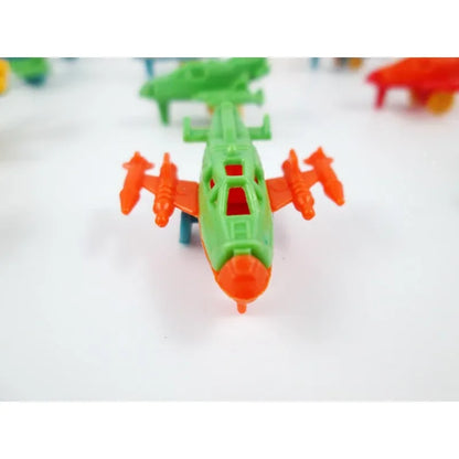 50pcs/lot Mini Plastic Small Airplane Glider Model Children Kids Twist Egg toy Pocket Toy Outdoor Party Toys Random Color