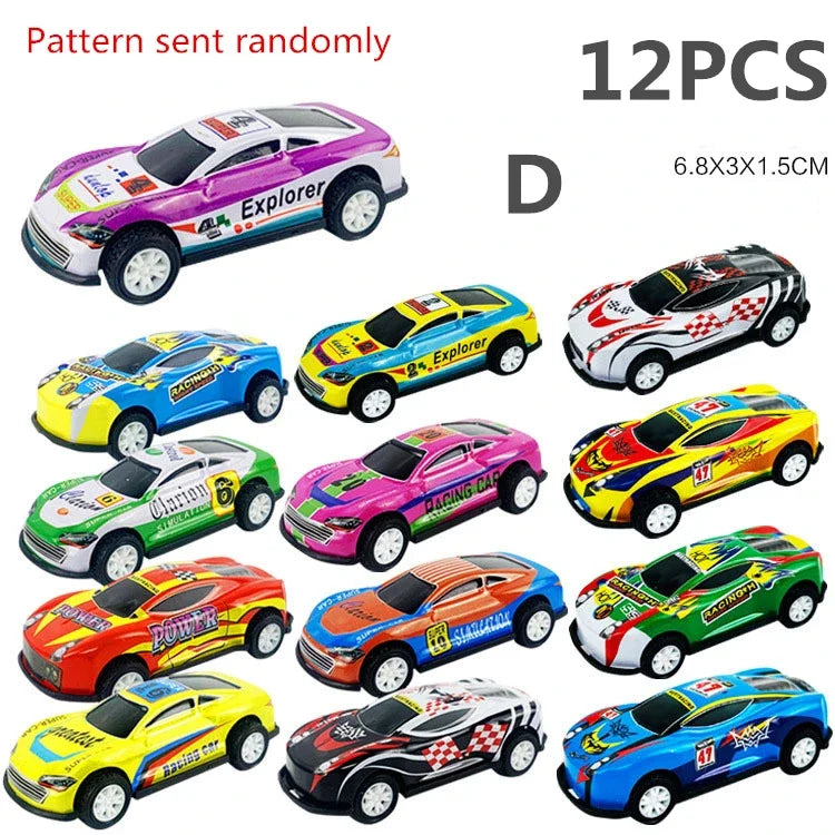 Alloy Racing Cars 12pcs Model Toy Children Mini Iron Sheet Car Set Rebound Car Metal Alloy Cars Toys for Kids Boys Birthday Gift