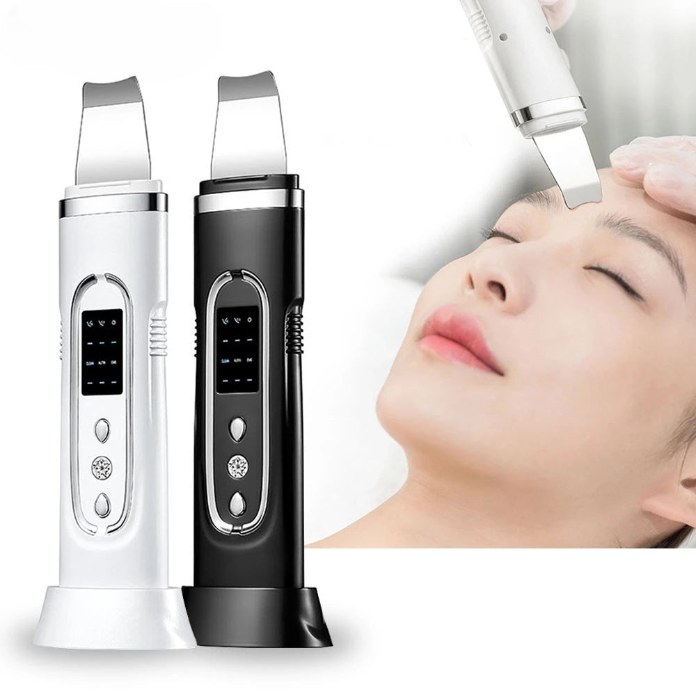 Ultrasonic Skin Scrubber Electric Facial Cleansing Pore Deep Cleanser Acne Blackhead Remover Peeling Shovel Device BeautyMachine