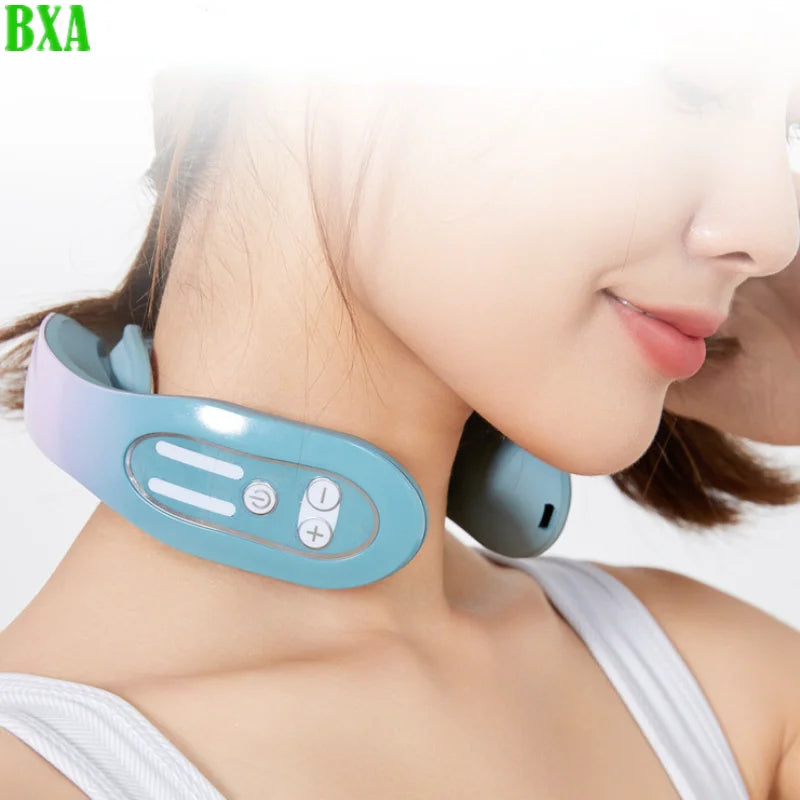 Electric Pulse Cervical Massager Head Massage EMS TENS  Neck Massager Muscle Relaxation Heating Therapy Lymphatic Massager Relax