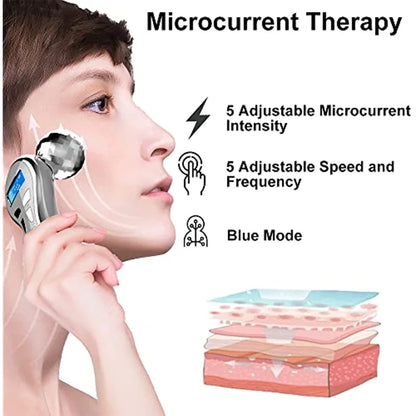 New 4D Facial Massager Roller Microcurrent Face Massager Roller Beauty Skin Care Tool for Face Eye Neck Gift for Women