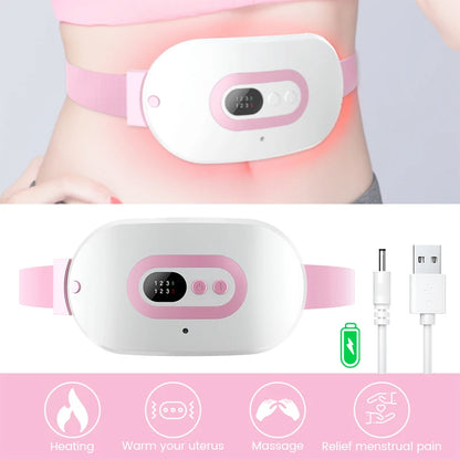 Electric Infrared physiotherapy Warm Uterus Belt Rechargable Heating Uterus Belt Postpartum Recovery Acupoints Vibrating Massage