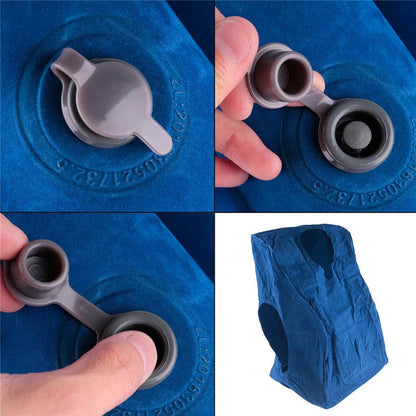 Dark Blue Inflatable Air Cushion Travel Pillow Headrest Chin Support Cushions for Airplane Plane  Office Rest Neck Nap Pillows