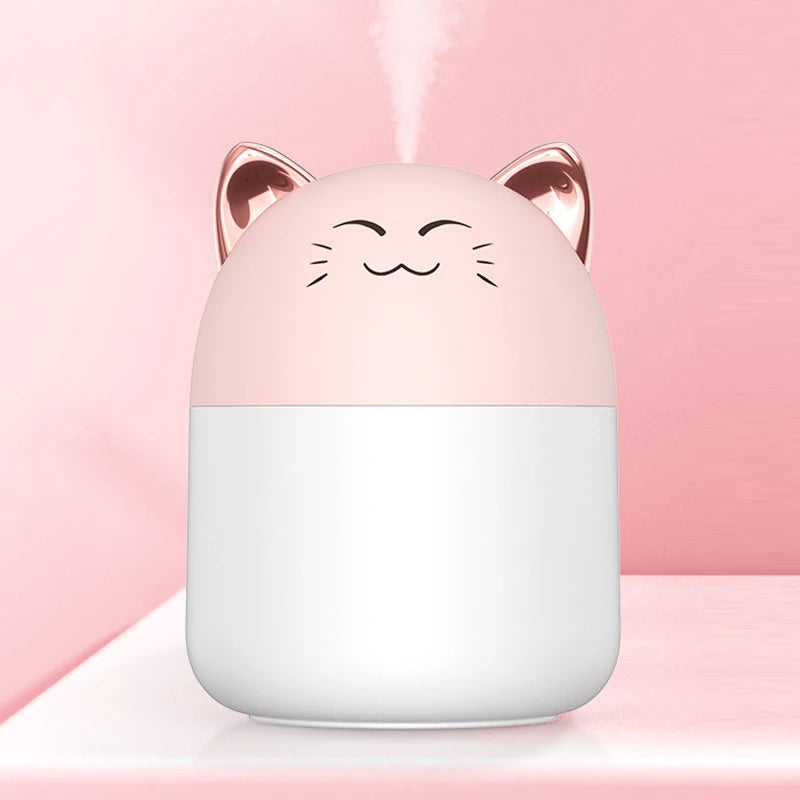 Facial Humidifier with Colorful Atmosphere Light 250ml Capacity Cold Mist Aroma Diffuser Home Bedroom Humidifier Purifies