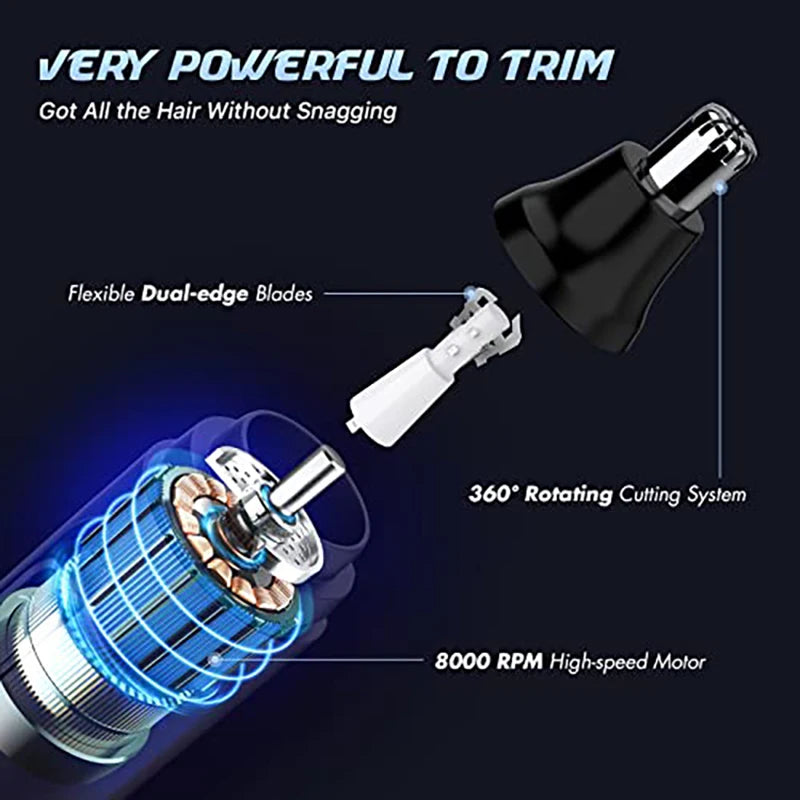 NEW Ear and Nose Hair Trimmer Rechargeable USB Portable Safe Skin Friendly Painless Eyebrow Facial Hair Removal Nose Trimmer