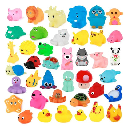 10Pcs/set Baby Cute Animals Bath Toy Water Playing Toys Soft Rubber  Squeeze Sound Kids Bath Play Pools Water Fun Toys Gifts