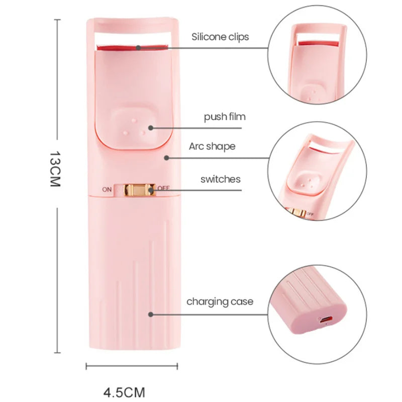 Long-lasting Electric Eyelash Curler Heating Eyelash Makeup Tool Eyelash Curler Tool USB Charging To Enhance Eyelash Curling