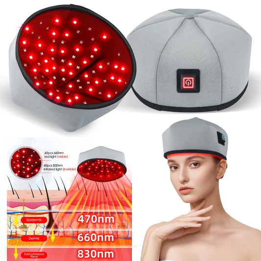 Head Massager Cap Near Infrared Therapy Device Anti Hair Loss Cap Treatments Hair Regrowth Helmet for Men and Women Hair Care