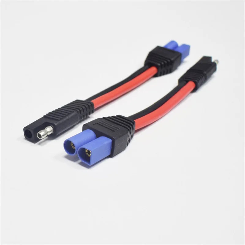 10AWG Silicone Copper Wire, SAE Plug To EC5 Male Connector, Solar Photovoltaic Panel Battery Power Cable, 15cm