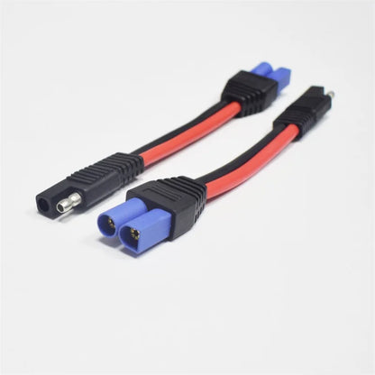 10AWG Silicone Copper Wire, SAE Plug To EC5 Male Connector, Solar Photovoltaic Panel Battery Power Cable, 15cm