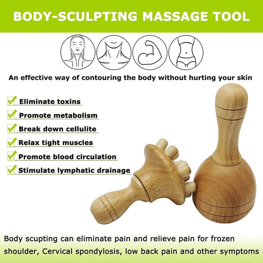 Wooden Swedish Massage Cup Mushroom Massager Wood Therapy Massage Tools for Anti Cellulite,Lymphatic Drainage,Muscle Relaxation