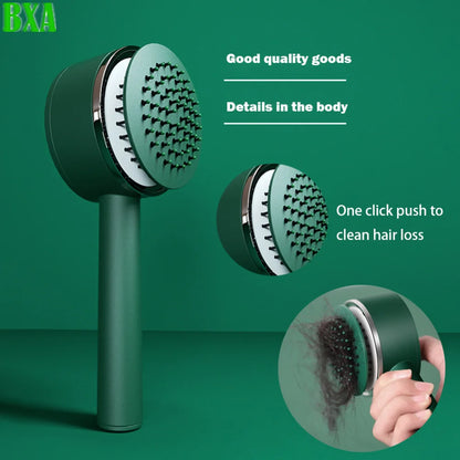 1PC Self Cleaning Hair Brush One-key Cleaning Hair Loss Air bag Massage Scalp Comb Anti-Static Hairbrush Dropshipping