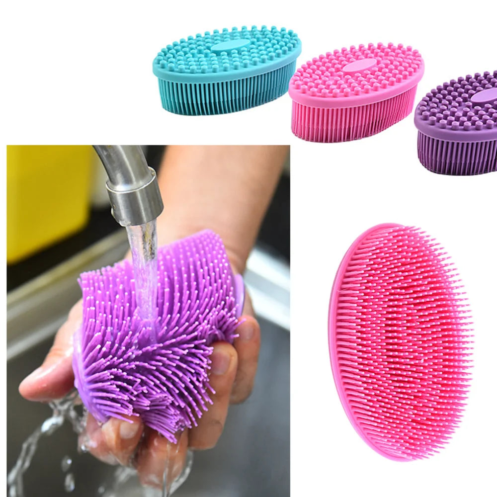 1PCS Soft Silicone Body Brush Bath Shower exfoliating skin Suitable for baby bath shampoo Facial Massage Brush Supplies Dropship