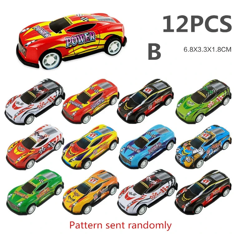 Alloy Racing Cars 12pcs Model Toy Children Mini Iron Sheet Car Set Rebound Car Metal Alloy Cars Toys for Kids Boys Birthday Gift