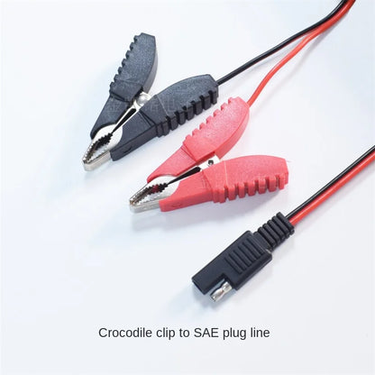 10A Solar Power Connection Cable, 1m, Butterfly-Shaped Pure Copper 0.75mm² Crocodile Clip To SAE Plug, Photovoltaic Solar Energy